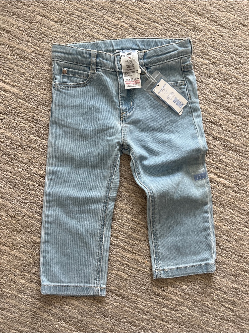 Jacadi Paris Kids Light Blue Denim Jeans NWT 18M